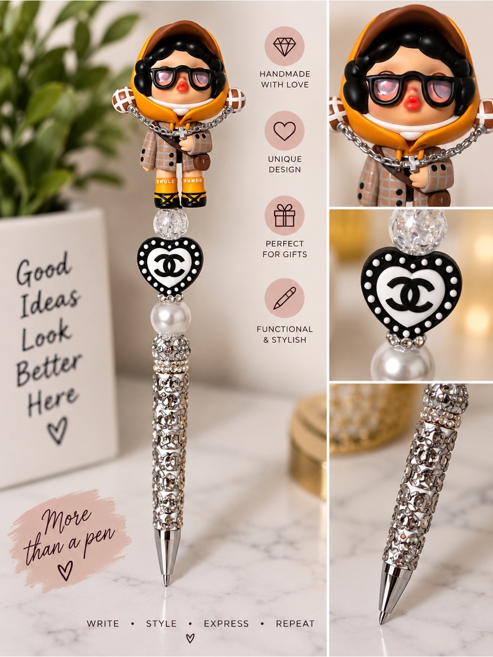 HYPE PANDA FIGURE CUSTOM PIN, AUTHENTIC ( mix & match style )